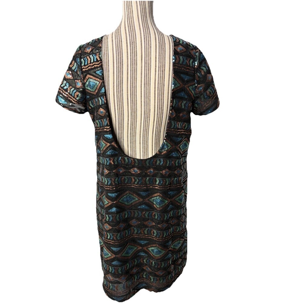 Show Me Your MuMu Women's Multicolor Aztec Tallulah Low Back Mini Dress LARGE - Picture 3 of 5